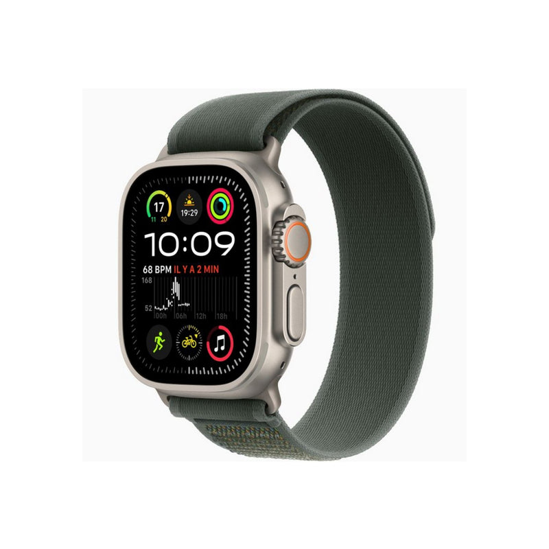 Apple Watch Ultra (2022) 49mm, GPS + Cellular - Cadran Titane Naturel, Boucle Trail Vert