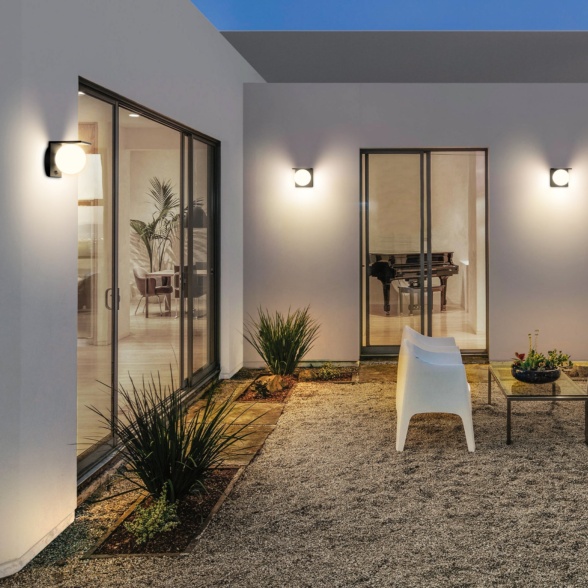 Bolly - Aplique solar decorativo - Acero - Negro