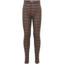 Minimalisma - Legging Arona En Laine Mérinos Almost Black-Nut Stripes