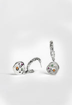 Sadie Coin Silver Hoop Earrings - Silver