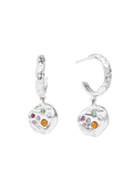 Sadie Coin Silver Hoop Earrings - Silver