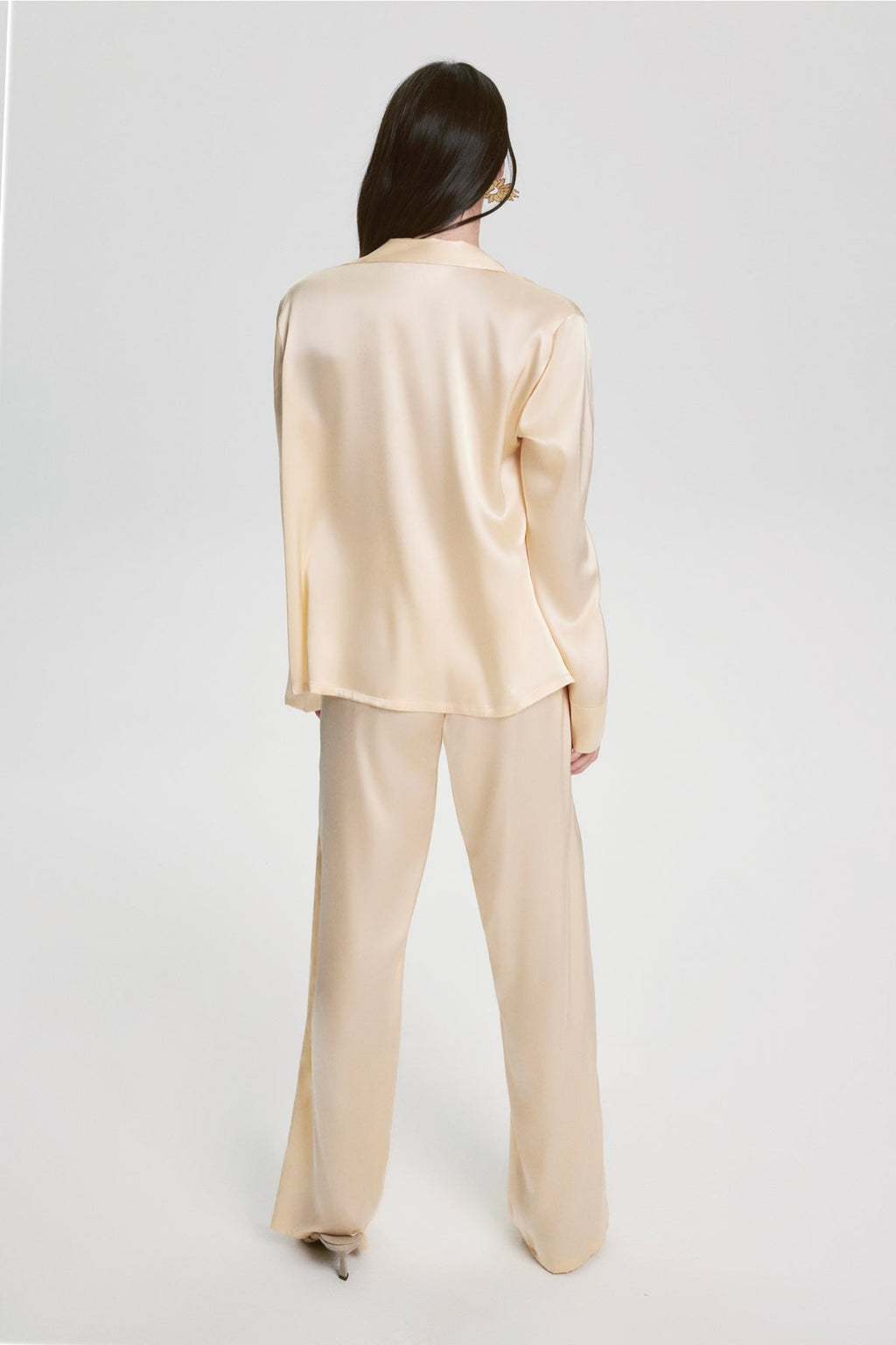 Costume De Pyjama Florence En Soie - Vanille