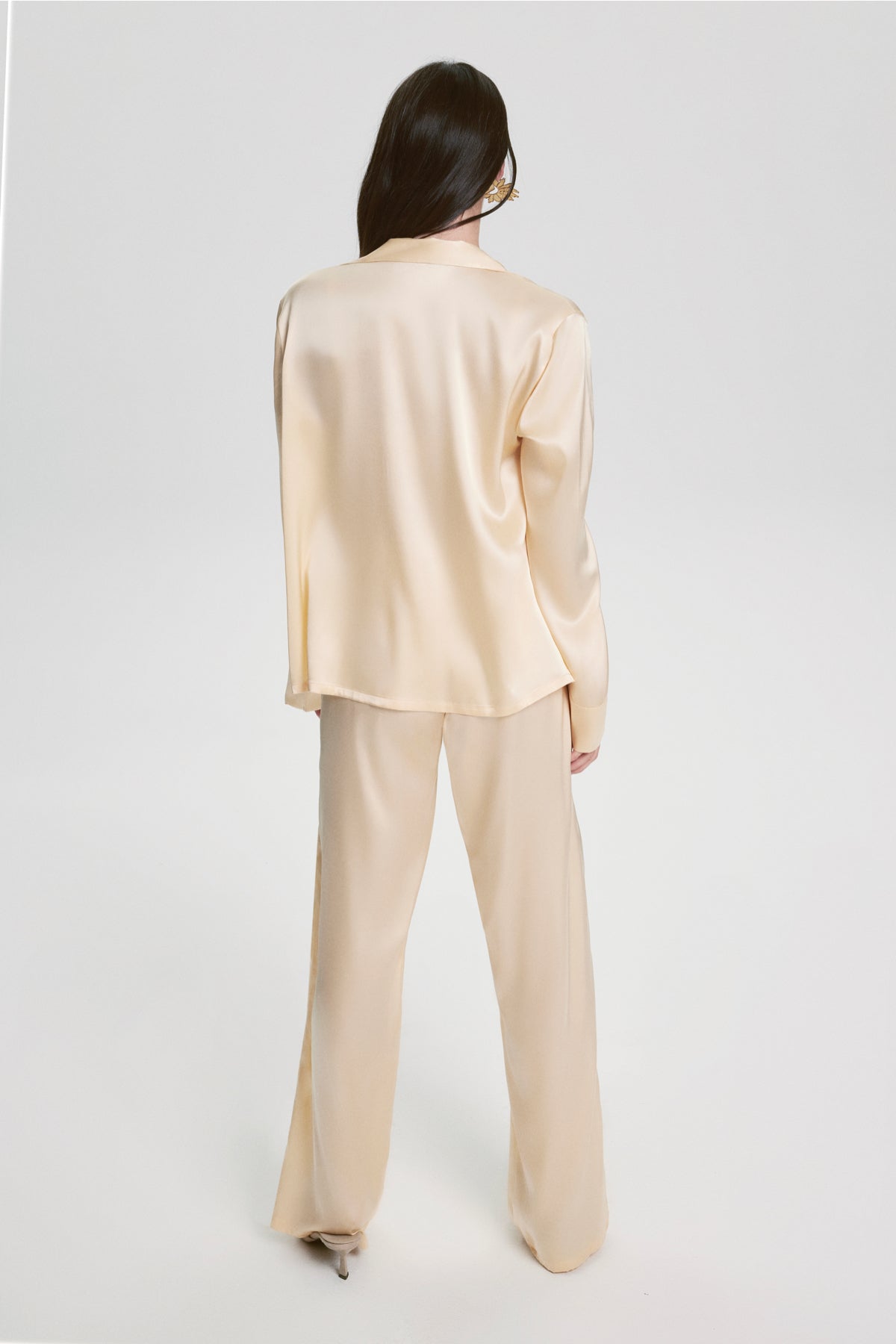 Costume De Pyjama Florence En Soie - Vanille