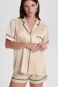Short Silk Pyjama Set - Vanilla