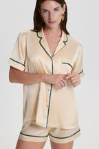 Short Silk Pyjama Set - Vanilla