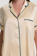 Ensemble Pyjama Court En Soie - Vanille