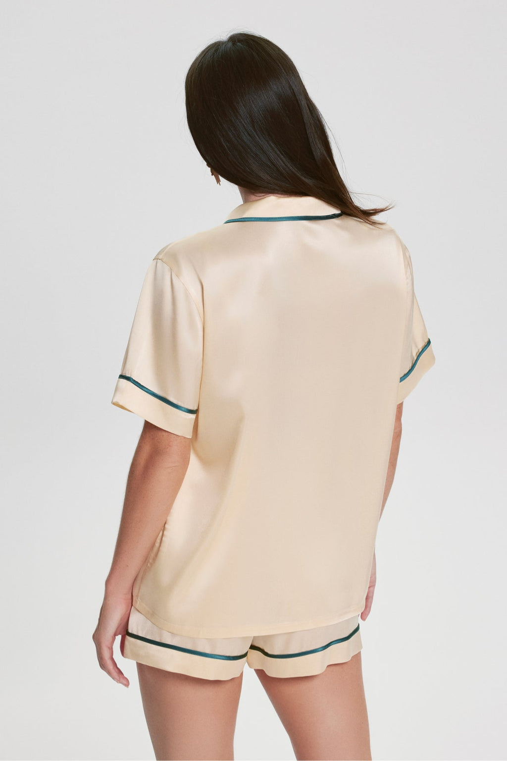 Short Silk Pyjama Set - Vanilla