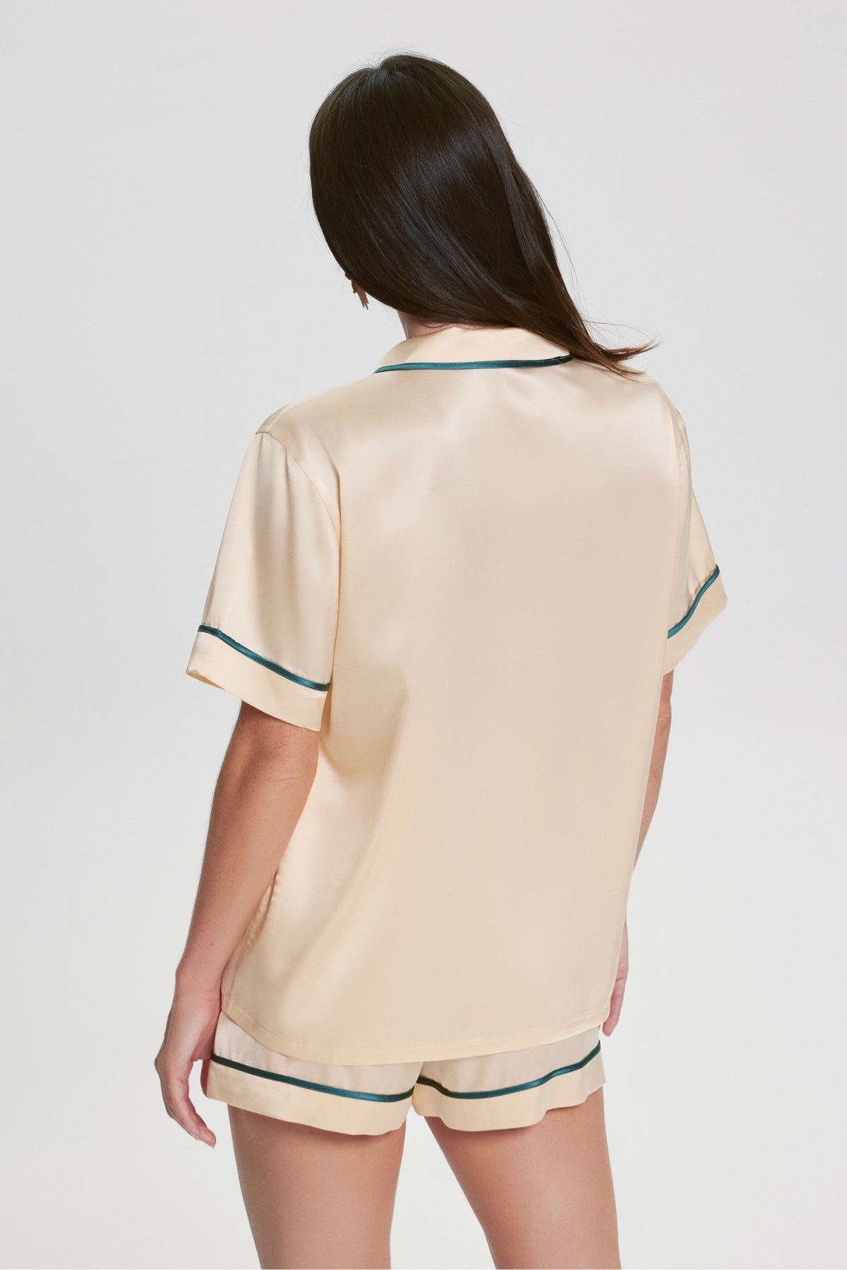 Short Silk Pyjama Set - Vanilla
