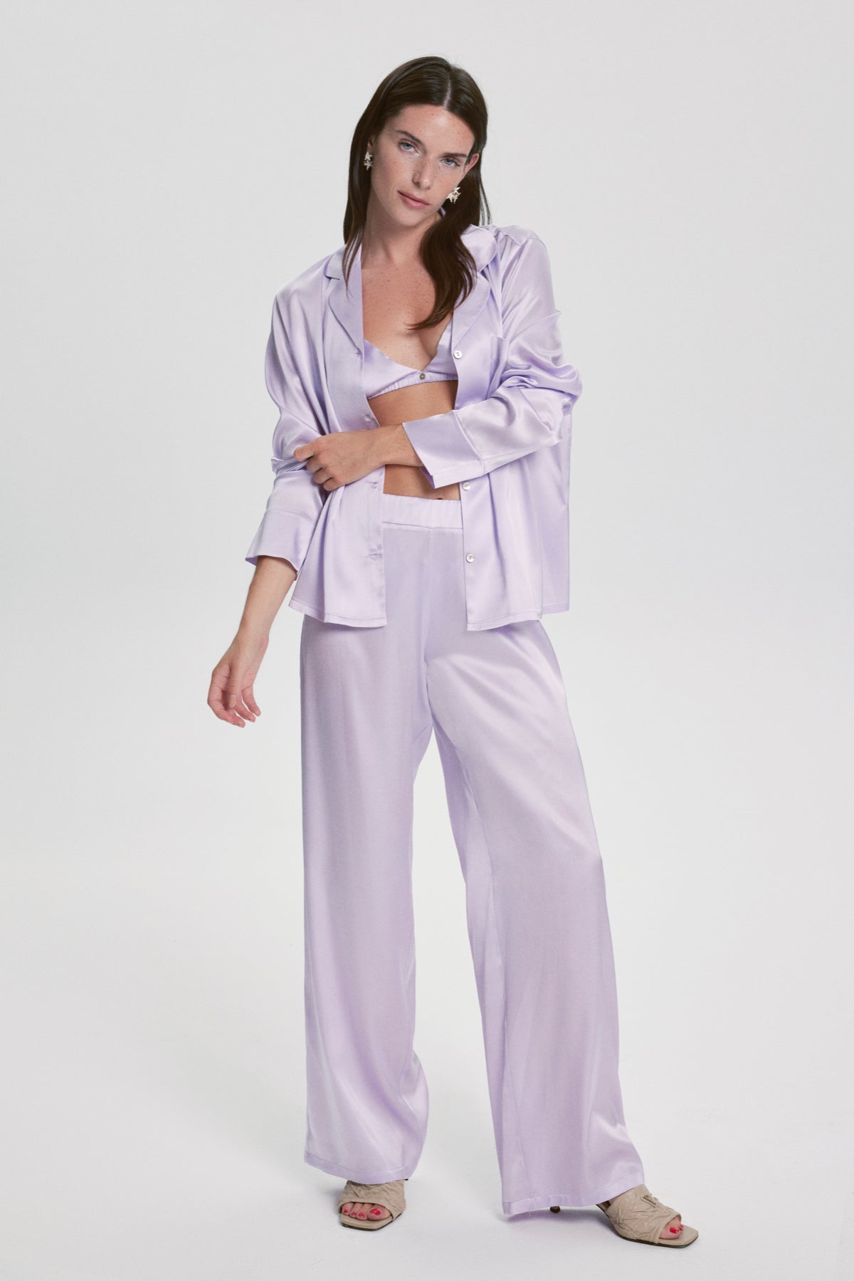 Costume De Pyjama Florence En Soie - Lilas