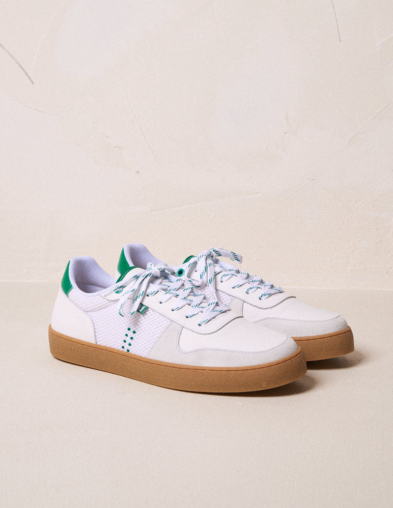 Arthur Low Sneakers - Suede and Mesh Blanc Green