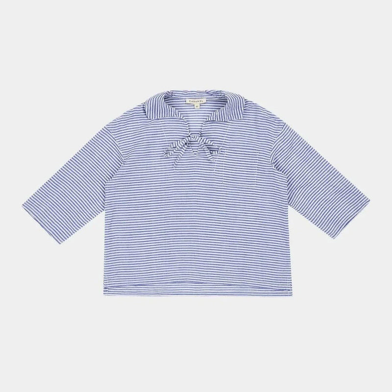 Blusa rayas azul alcachofa - Selección caramelo disponible en amaetc.com, concept store eco-friendly para niños