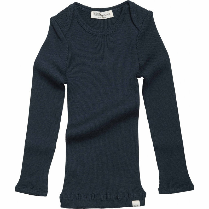 Aspen t-shirt in navy teal merino wool - Minimalisma selection available on amaetc.com, eco-friendly concept store for children