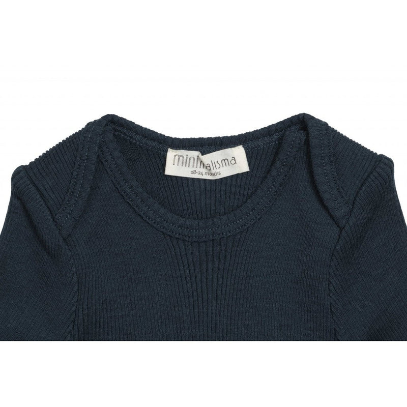 Aspen t-shirt in navy teal merino wool - Minimalisma selection available on amaetc.com, eco-friendly concept store for children