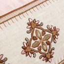 Floor Cushion - Nude Pink Linen - Ogee Rose Petal Piping