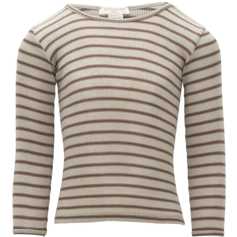 Minimalisma - Camiseta de lana merino con rayas Atlantic Winter Fog