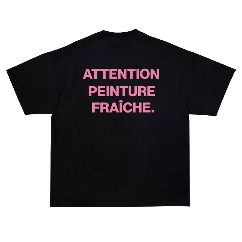 Atención Fresh Painting - Camiseta Camiseta Negro Rosa - Rosa