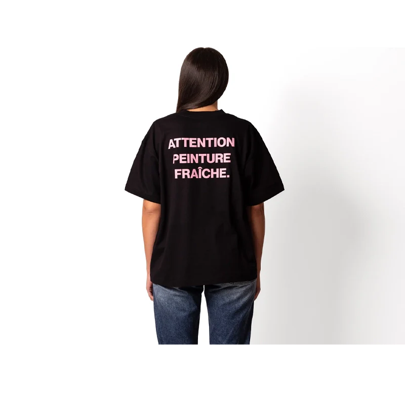 Atención Fresh Painting - Camiseta Camiseta Negro Rosa - Rosa