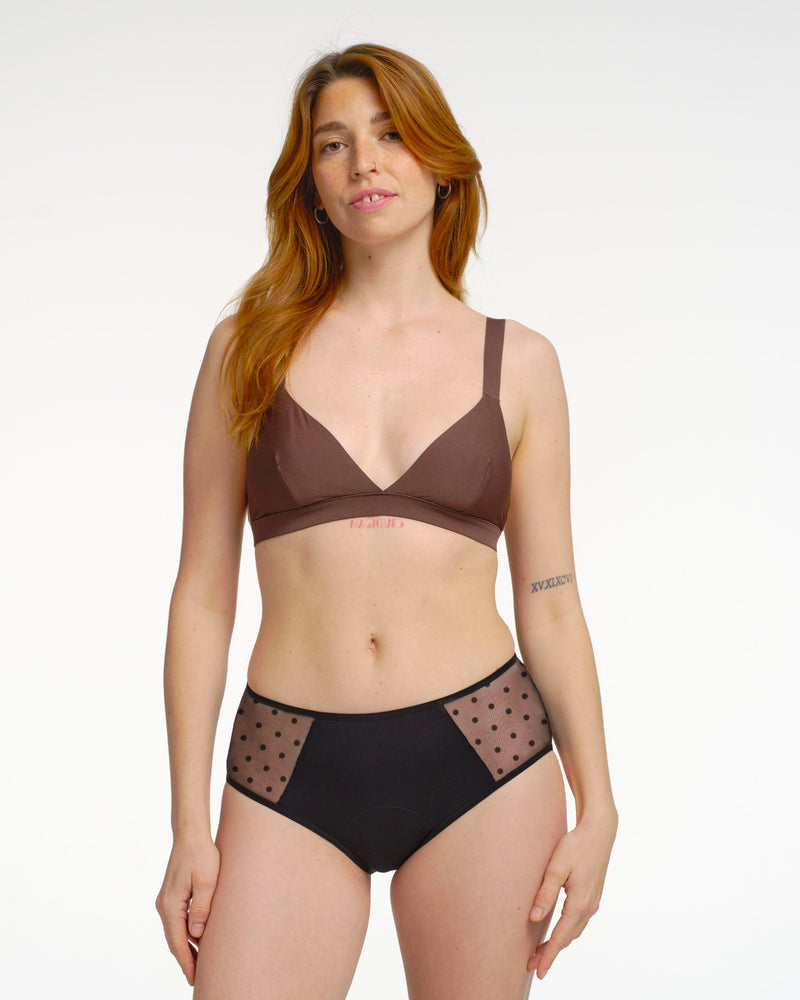 Shorty menstruel tulle pois