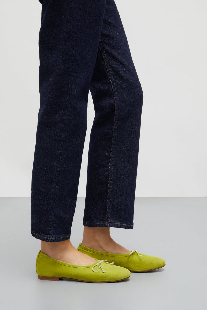 Ballerines Ava - Daim Vert Citron
