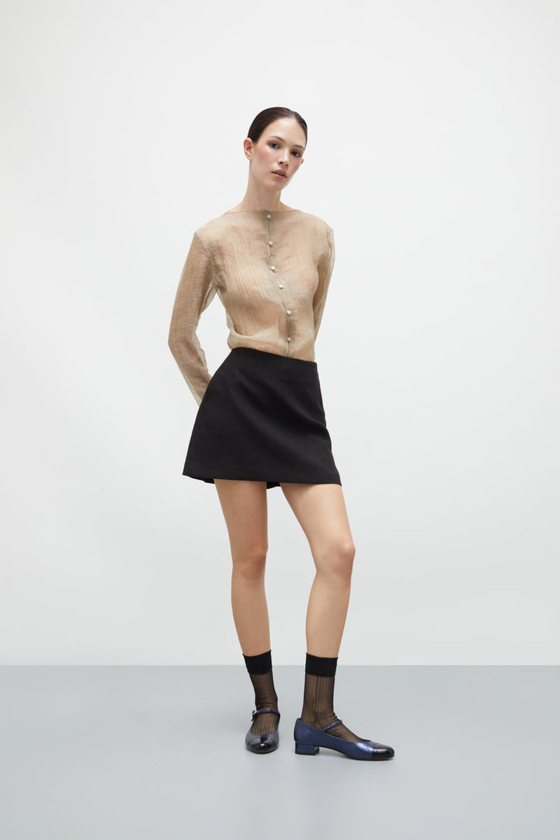 Mary Janes Lola - Cuir Métallisé Couleur Océan