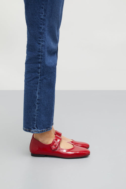Mary Janes Greta - Cuir Verni Rouge