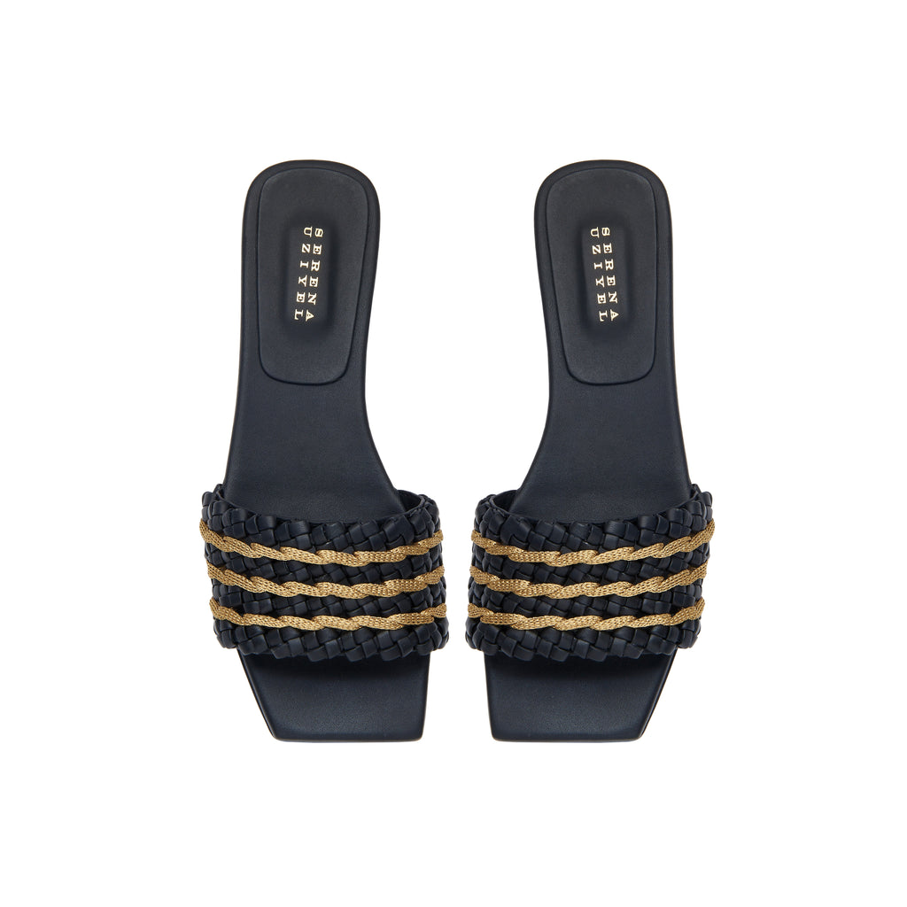 Aurnia Black Flat Sandal