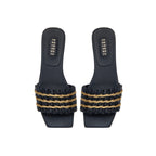 Aurnia Black Flat Sandal