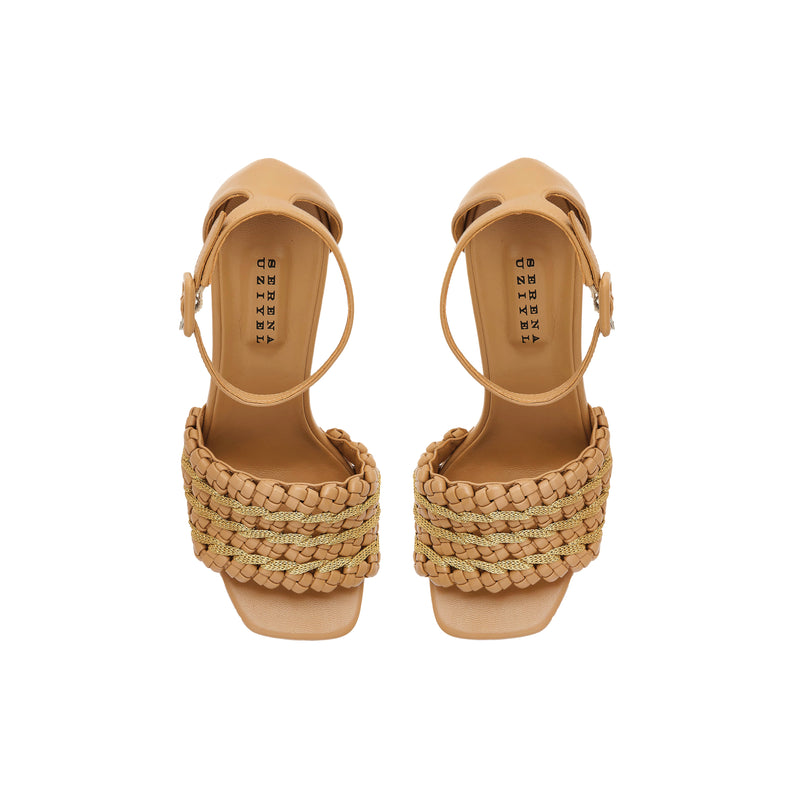 Aurnia Latte Platform Ankle Sandal