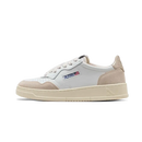 Sneakers Medalist Piel Ante Bajas Blanco Beige - Blanco / Beige