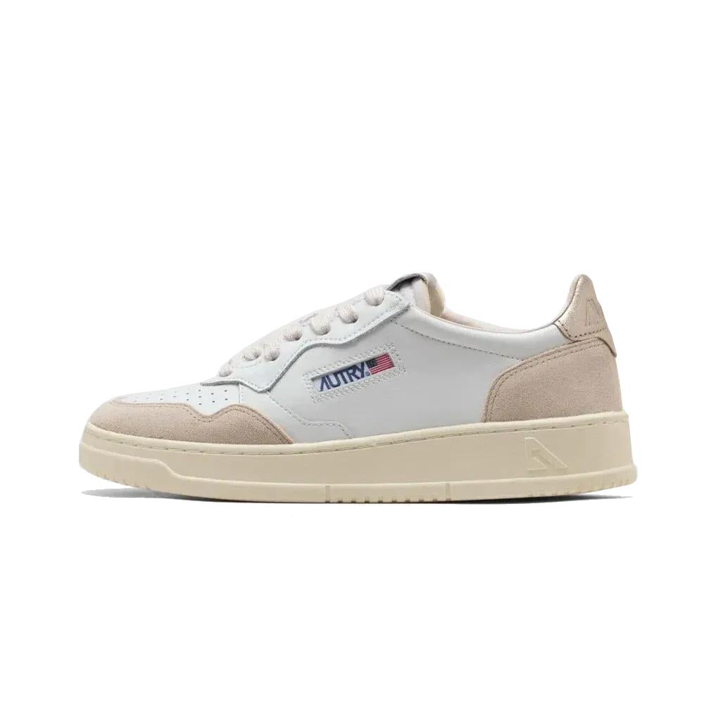 Medalist Leather Suede Low White Beige