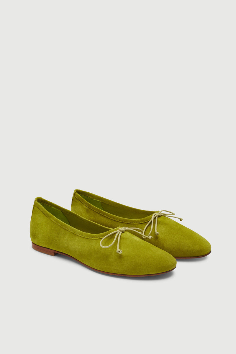 Ballerines Ava - Daim Vert Citron