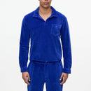 Azur Velor Long Sleeve Shirt - Blue