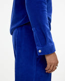 Azur Velor Long Sleeve Shirt - Blue