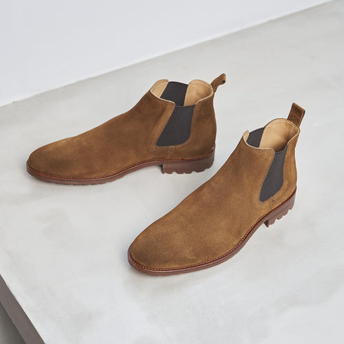 Chelsea Boots L'Homme Pressé Daim Feuilles Mortes