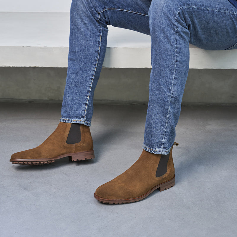 Chelsea Boots L'Homme Pressé Daim Feuilles Mortes