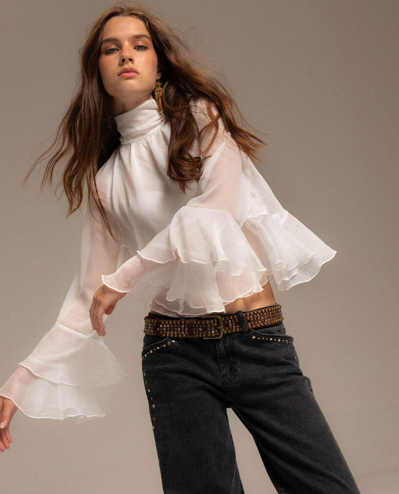 Blouse Romance Club - Blanc