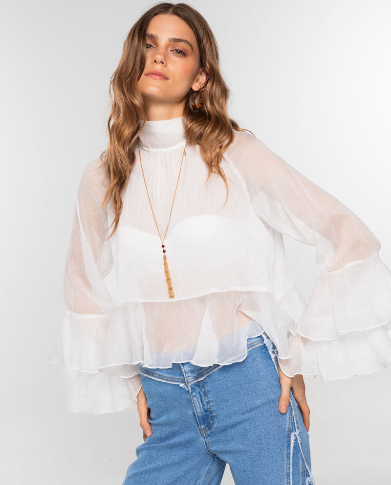 Blouse Romance Club - Blanc