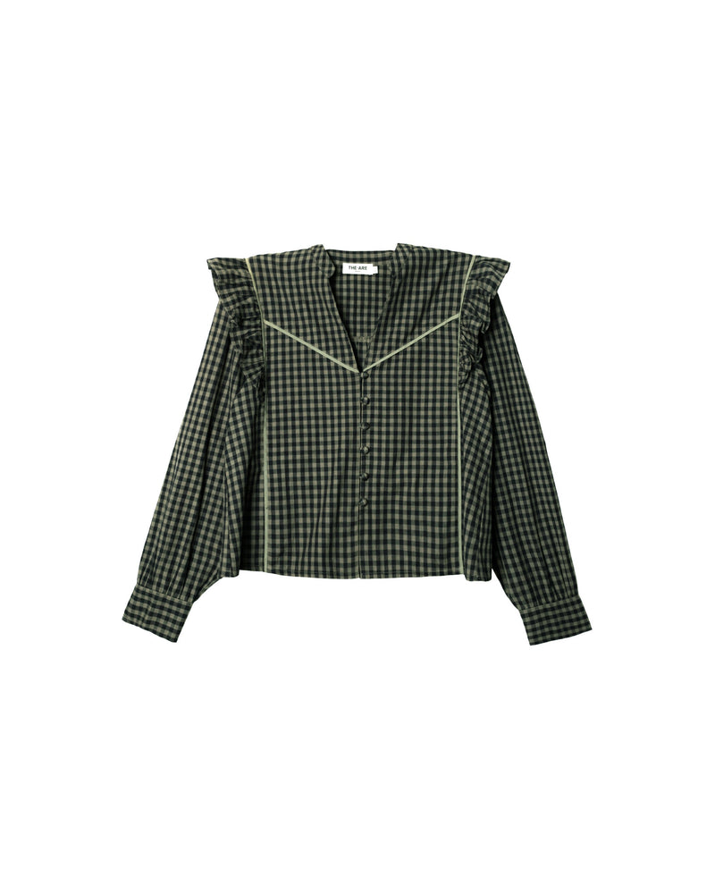 Blouse First Coffee - Carreaux