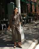 Blouse First Coffee - Carreaux