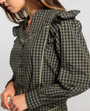 Blouse First Coffee - Carreaux
