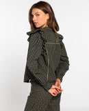 Blouse First Coffee - Carreaux