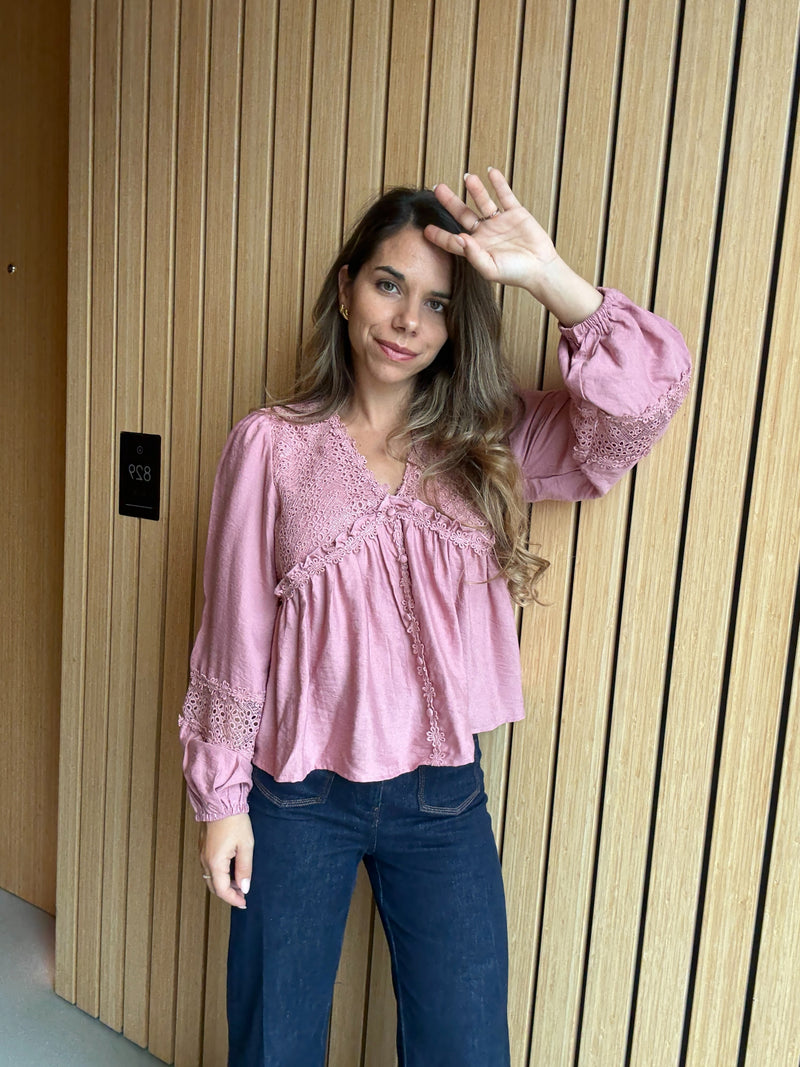 Pink Iris Blouse
