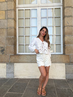 Short en jean Pippa beige