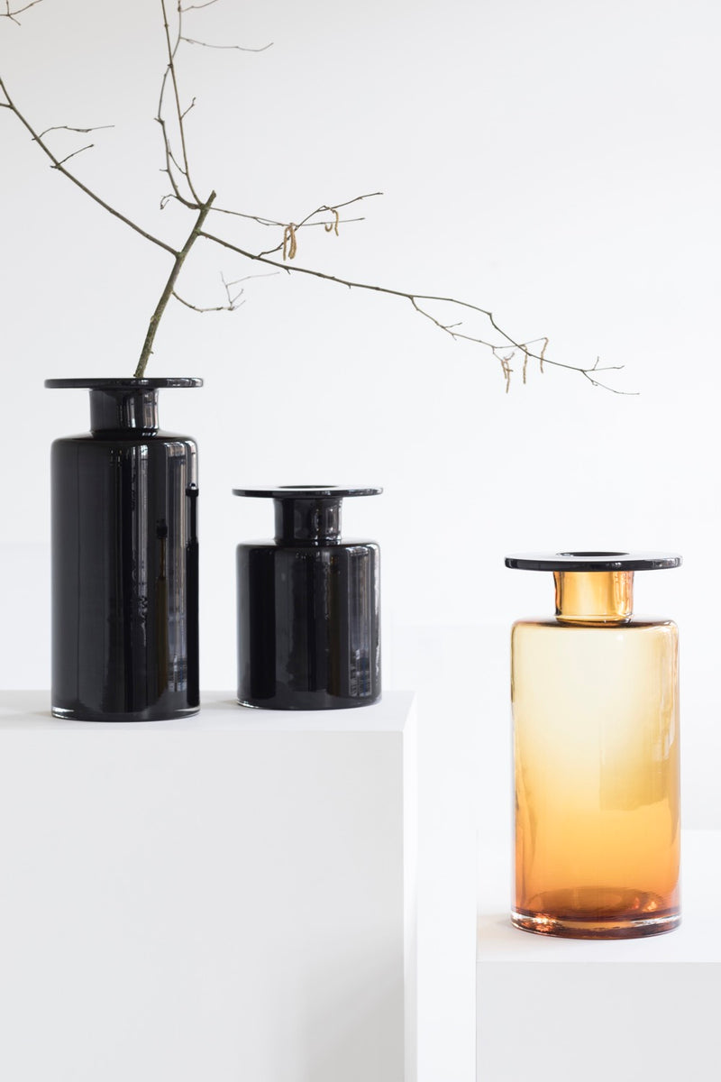 Vase - L - Wind & Fire - Noir & Marron Foncé