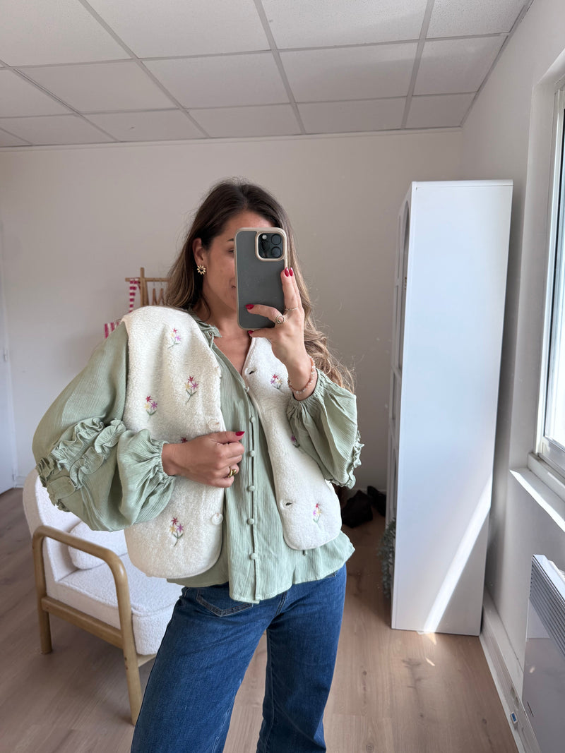 Gilet sans manches fleuri Julia