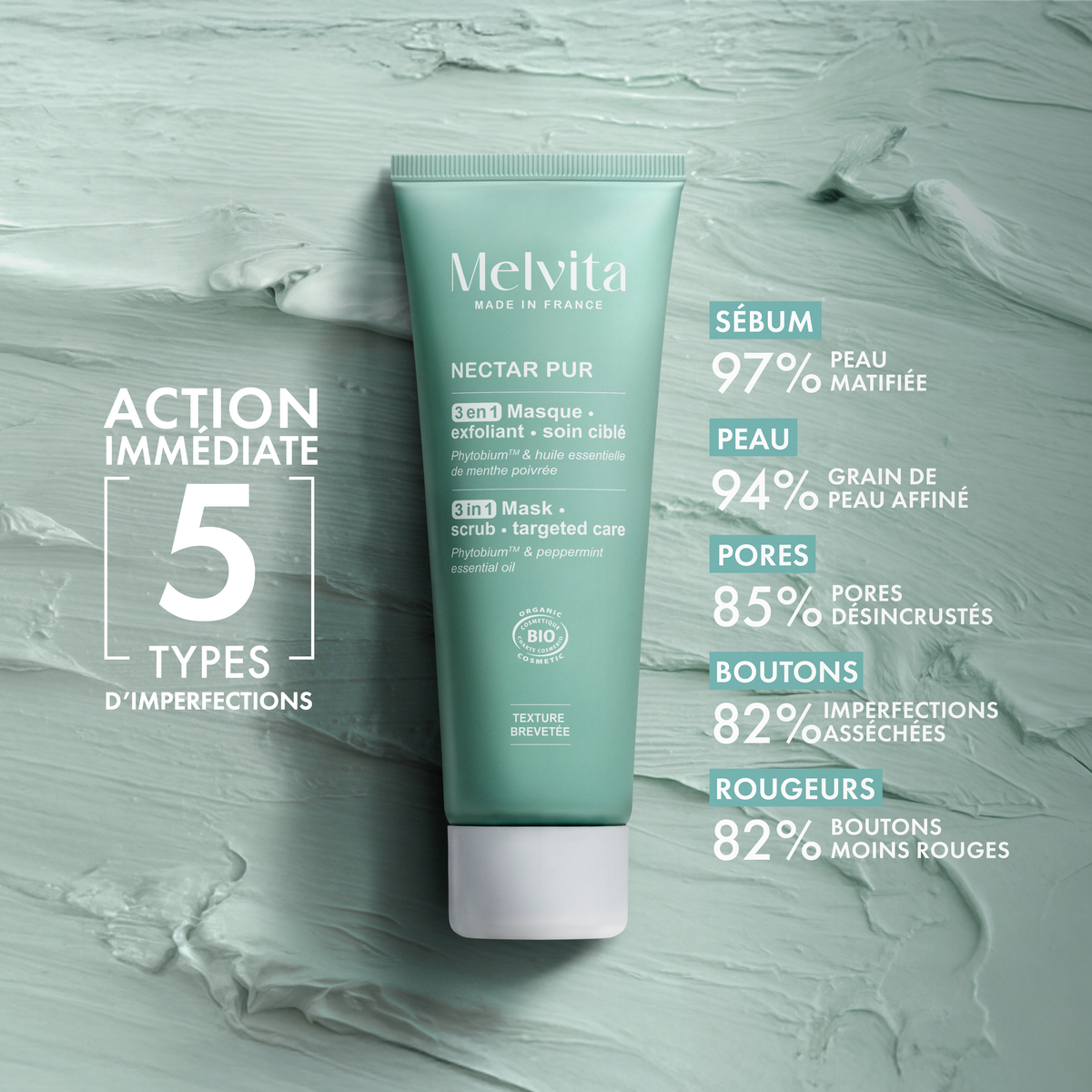 Mascarilla Exfoliante 3 En 1 - Nectar Pur - 75 Ml