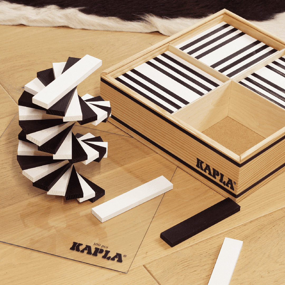 Kapla - Confezione 100 Tavolette - Nero & Bianco