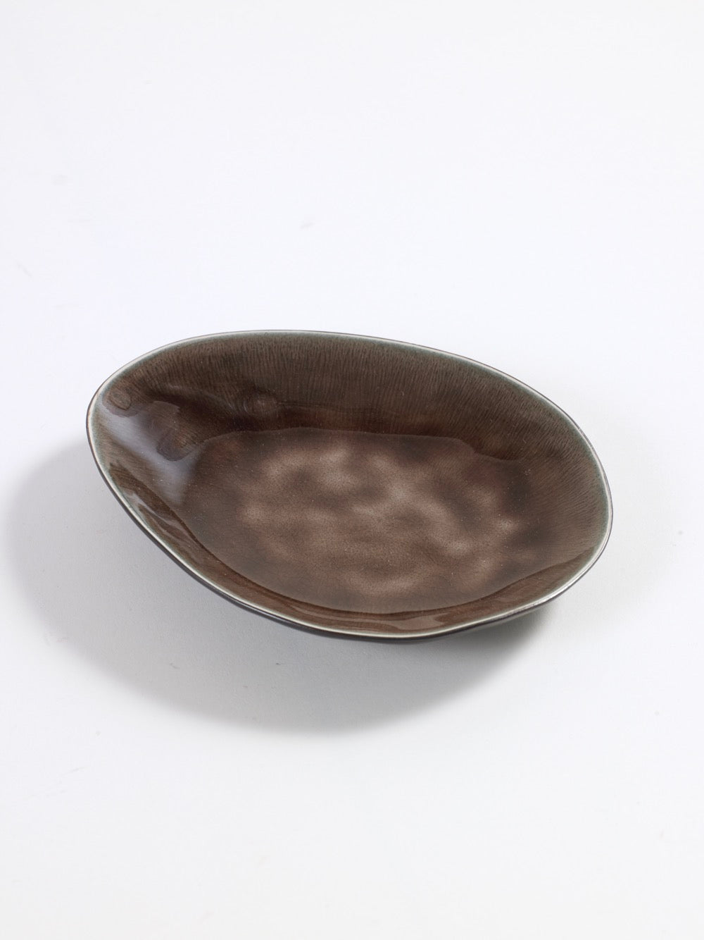 Set Of 4 Oval Plates - S - Pure Brown