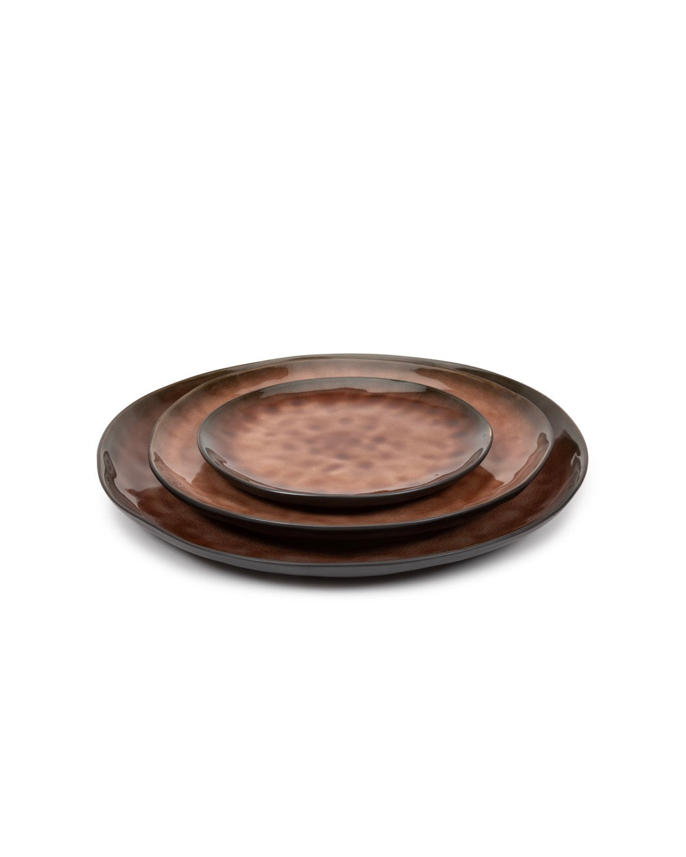 Pure - Lot De 2 Assiettes - M - Grès - Brun