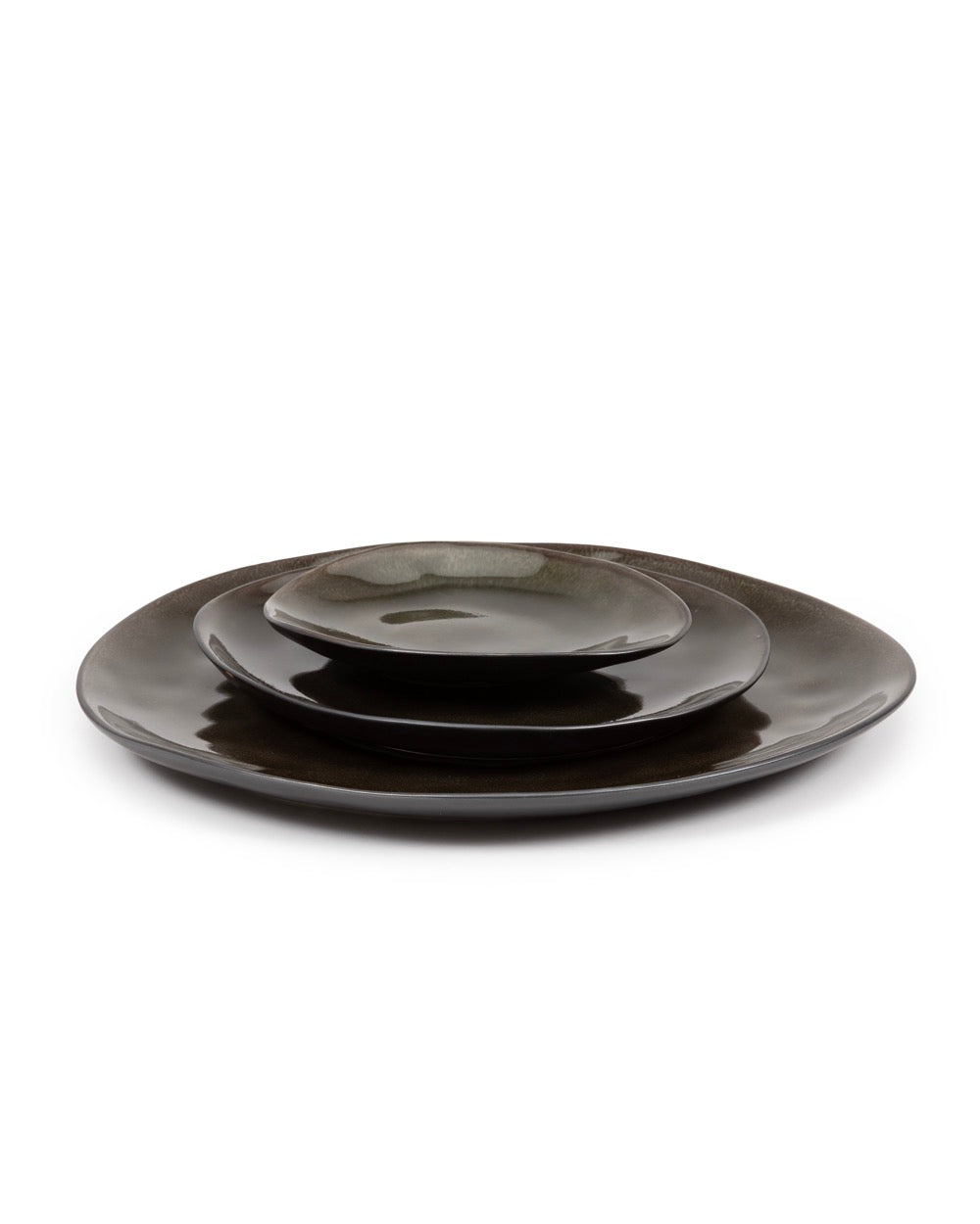 Set Of 2 Oval Plates M - Pure Gray - By Pascale Naessens